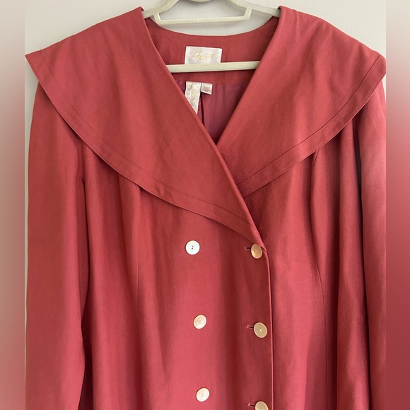 VINTAGE APART Oversized Trench Coat Double Breasted Lagenlook Artsy Whimsy Sz 24 - Picture 4 of 16